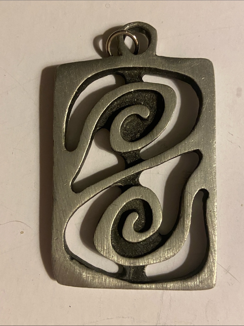 Selandia Pewter Scrolled Huge Pendant Scandinavian